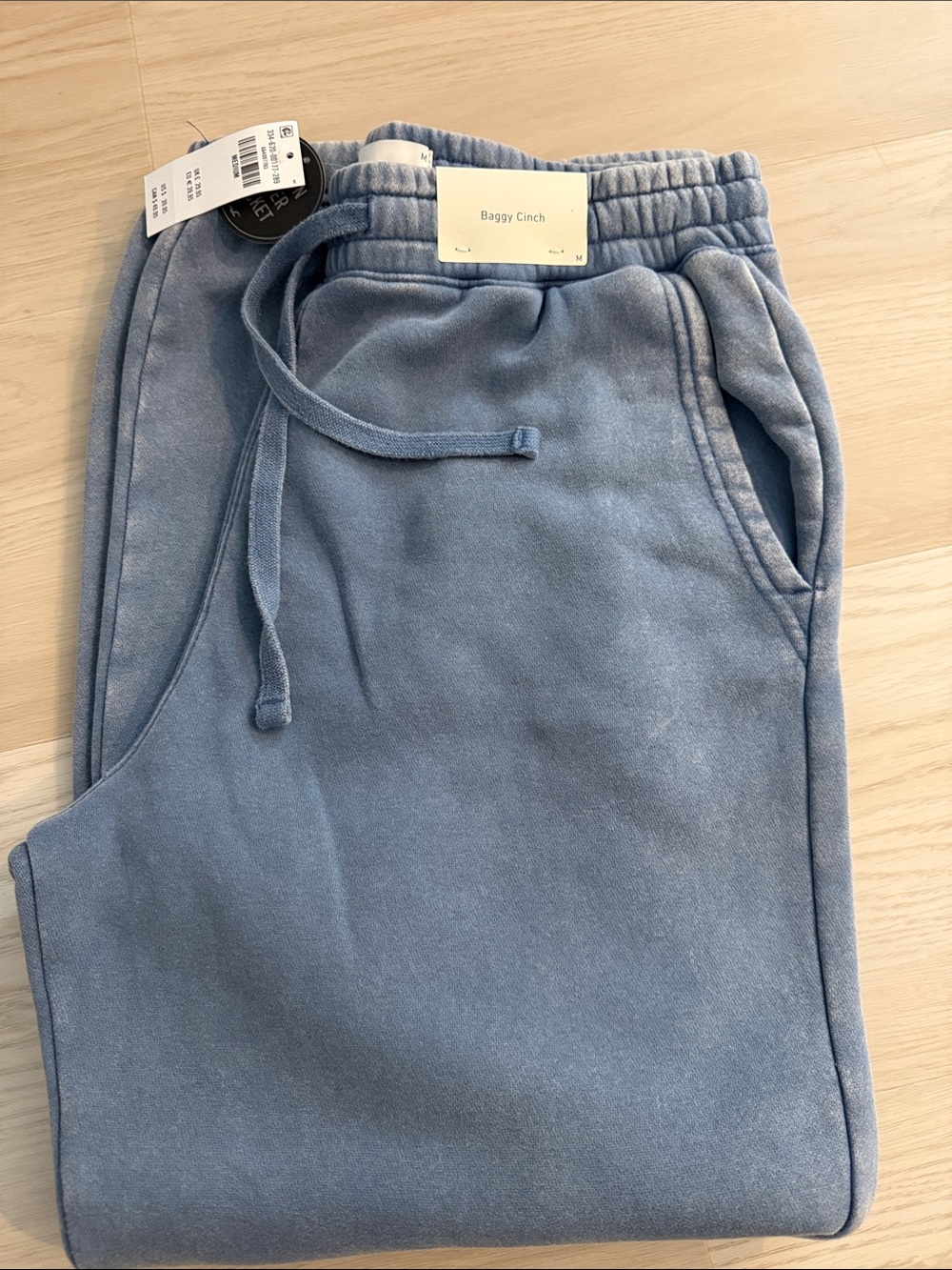 Hollister Men's Light Blue Baggy Cinch Sweatpants